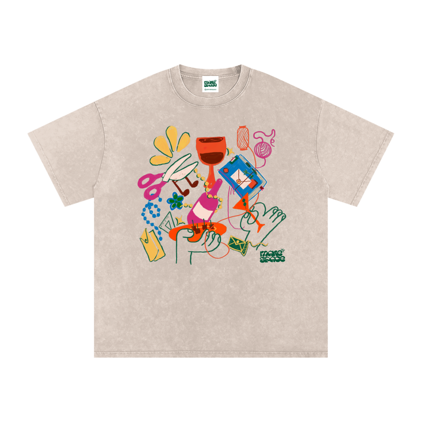 Make Space Tee - Vintage Wash APRICOT
