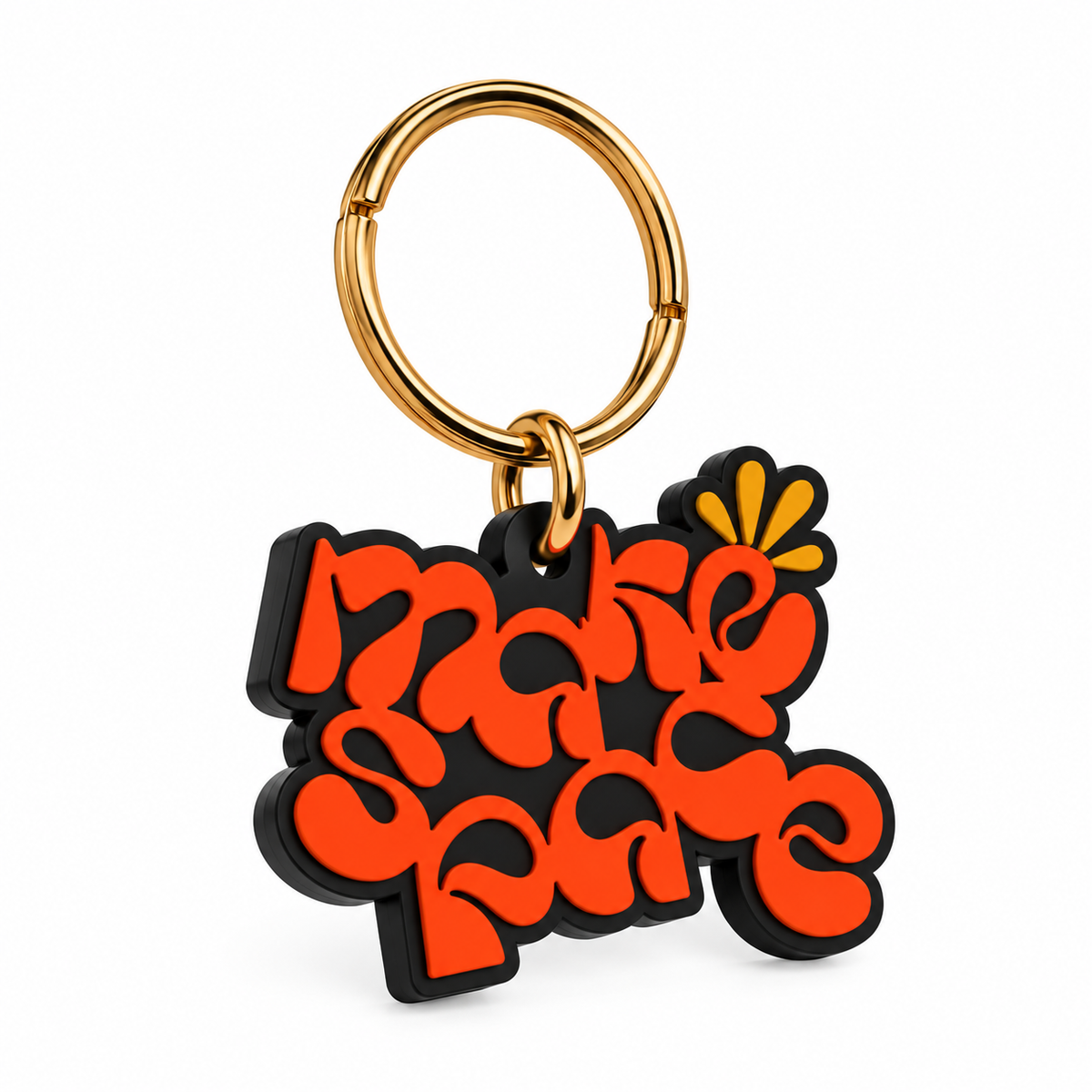 Make Space keychain slightly angled view
