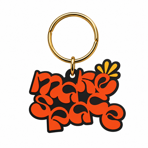 Make Space keychain front view